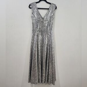 Norma Kamali Grace Sequin A-line Dress
